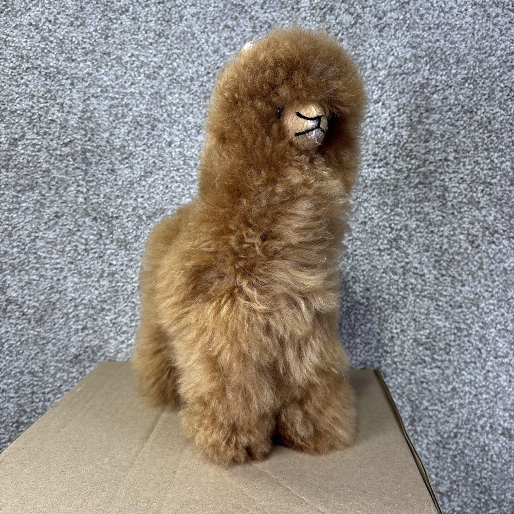 Alpaca Connection Brown Alpaca Plush Stuffed Animal Toy Small Peru Washable